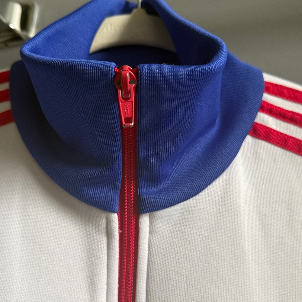 Vintage Adidas I love Moscow White full zip Track jacket soccer Jersey Size M - Picture 6 of 10